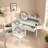 Corner Makeup Vanity Desk With Adjustable Folding Mirror, 3-color Led Lighting, Adequate Storage And Stool