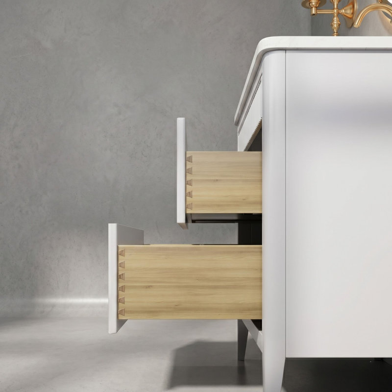 Ensemble de meuble-lavabo autoportant 30 po avec comptoir en pierre d'ingénierie de 1,4 po et structure en bois massif gris