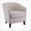 Fauteuil demi-tonneau rembourré à rayures