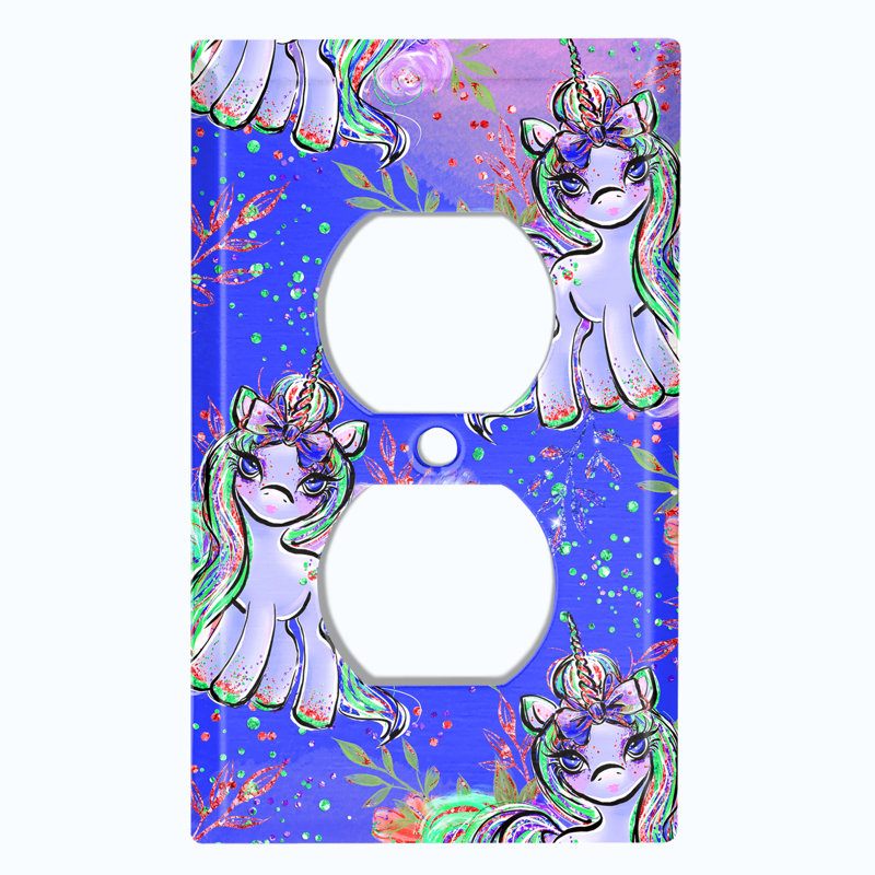 Plaque murale murale à 1 sortie Fantasy Unicorns