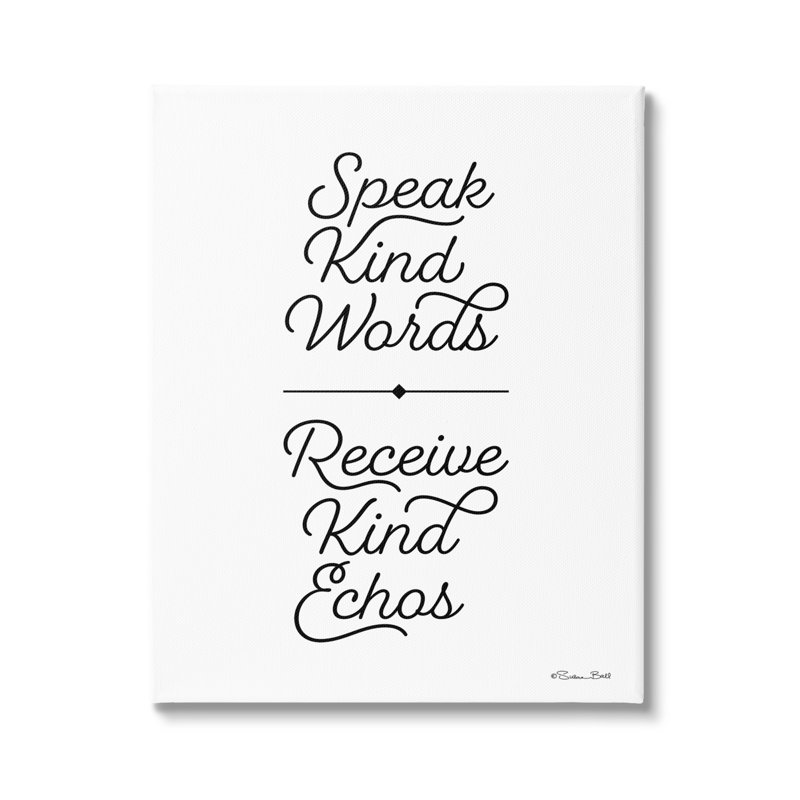 White Canvas Quote Print with Black Text, 30" x 40"