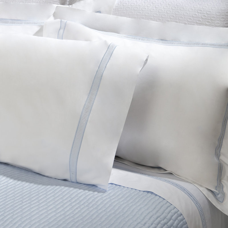 Doric Duvet Cover, Queen Duvet Cover, White/Peach