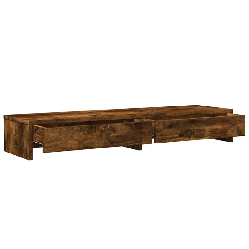 Barra Manufactured Wood Monitor Stand, 15cm H x 100cm W x 27cm D, Smoked Oak