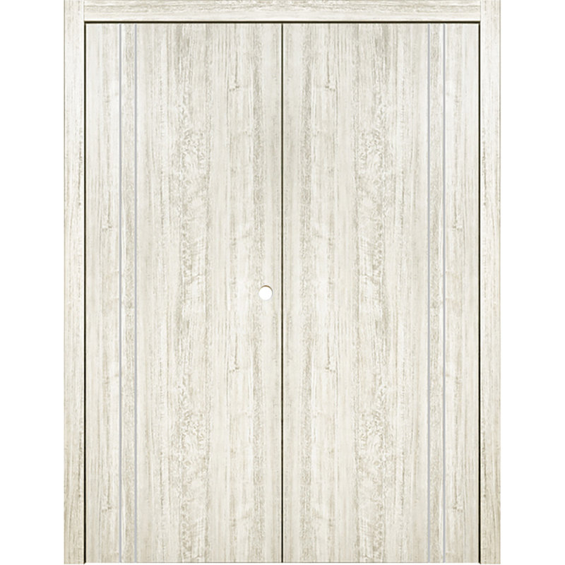Double porte intérieure stratifiée HG-002VR, Bois d'aloès clair, 36 po x 80 po, S'ouvre à gauche vers l'intérieur