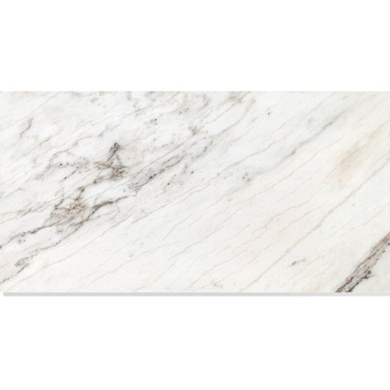 Carreaux de marbre blanc 12 po x 24 po - Poli pour un carrelage naturel élégant pour salle à manger et cuisine