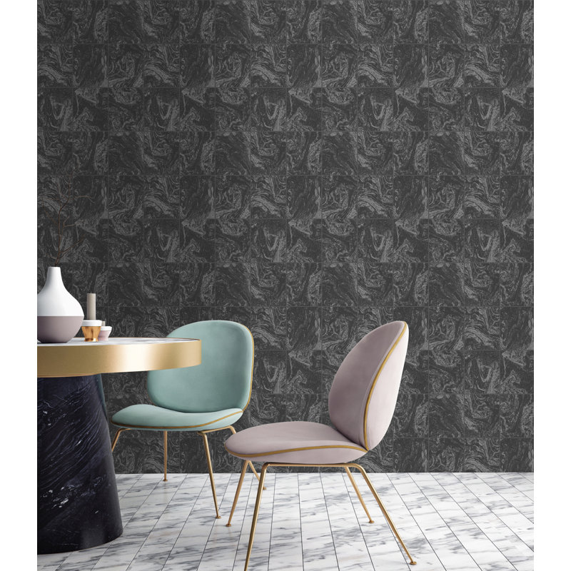 Stone Wallpaper Roll, Black