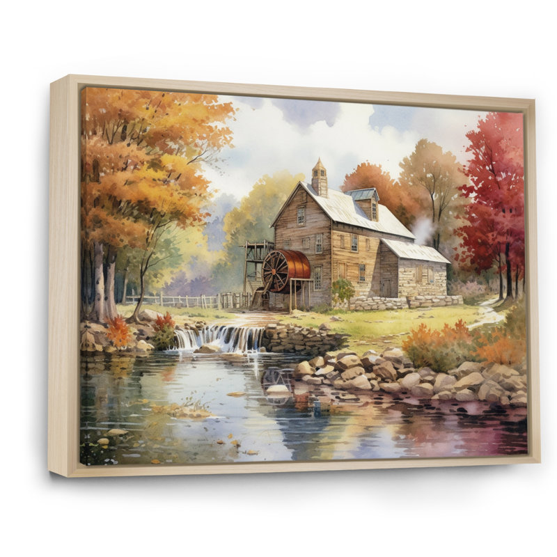 Ohio campagne charmante sur toile, Cadre naturel flottant, H 24 po x l 32 po x P 1 po