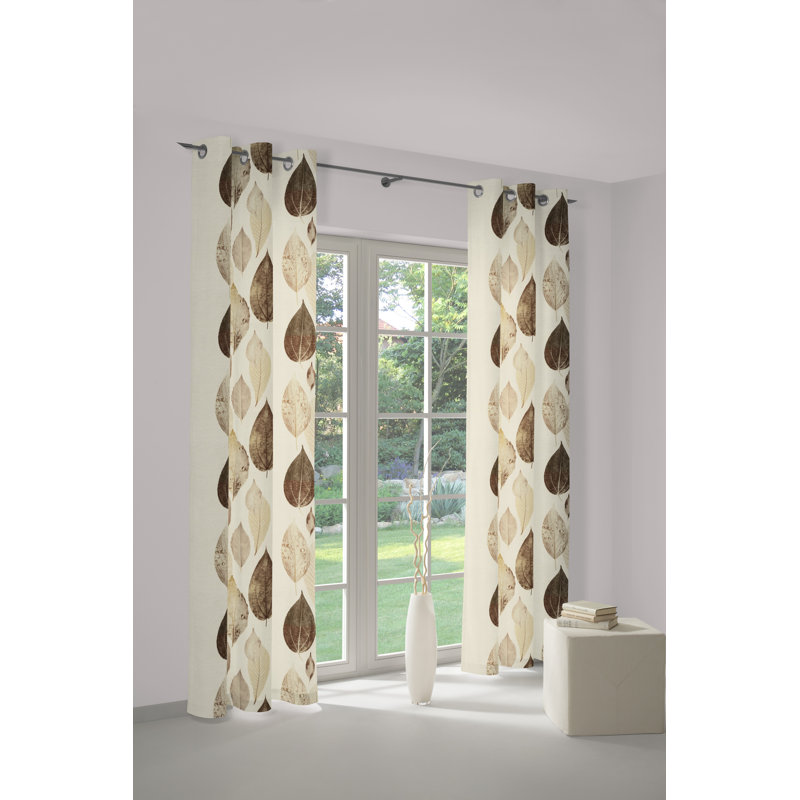 Rajesh Curtain Panel Panel, 220cm H x 145cm W, Brown