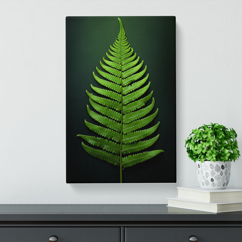 Fern Leaf Tachisme - Wrapped Canvas
