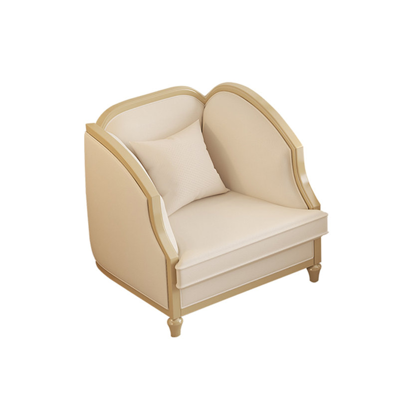 Fauteuil de salon en cuir véritable European American Luxury