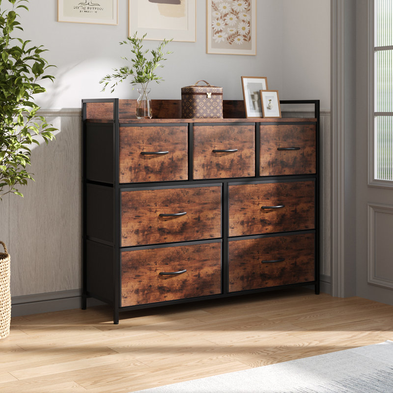 100cm W Chest of Drawers, Black/Brown