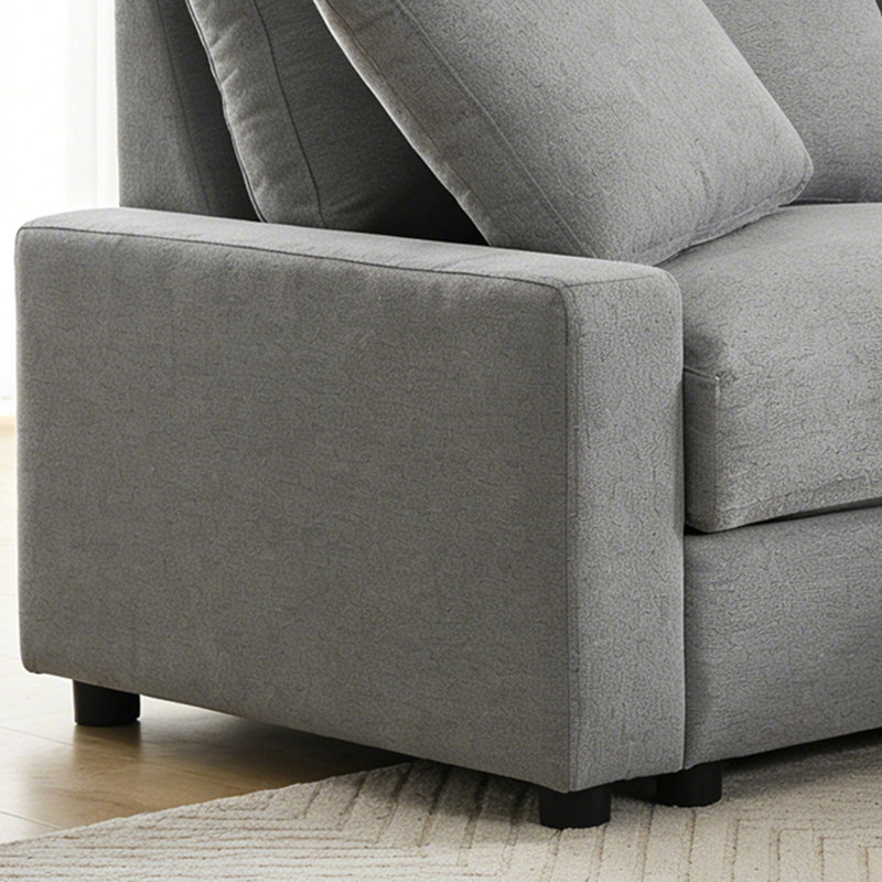Canapé modulaire en forme de L de 72 po de largeur avec rangement et canapé-lit Comfy Cloud, Gris