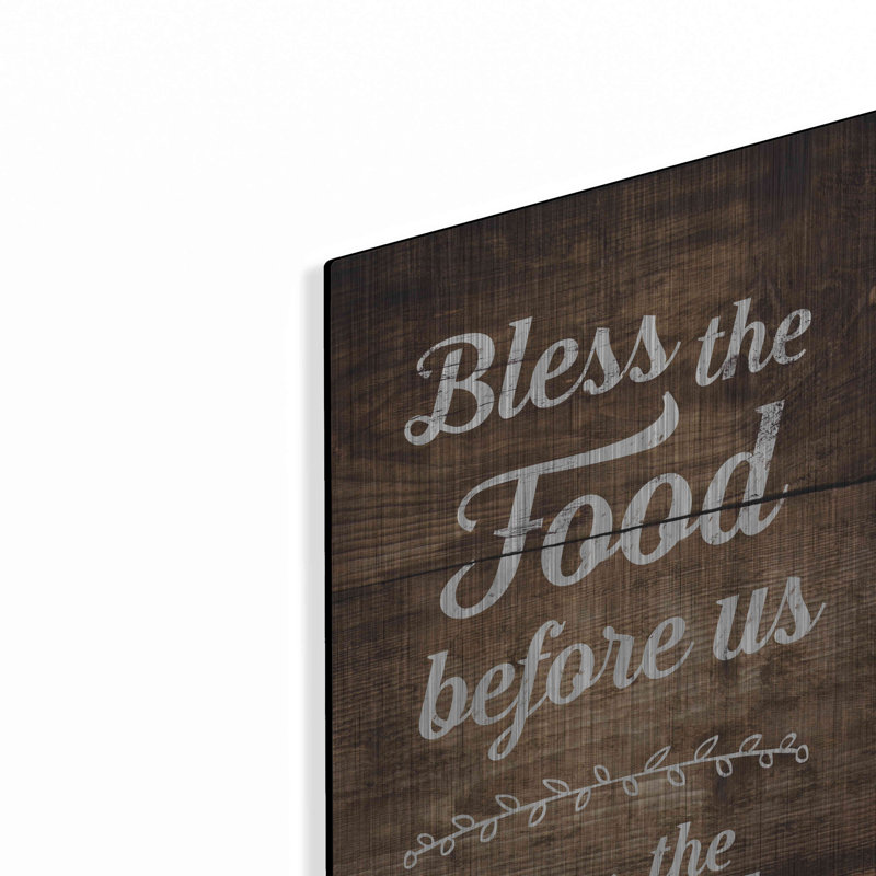 «Bless the Food devant nous» par Susan Ball, art mural en métal, H 36 po x l 12 po