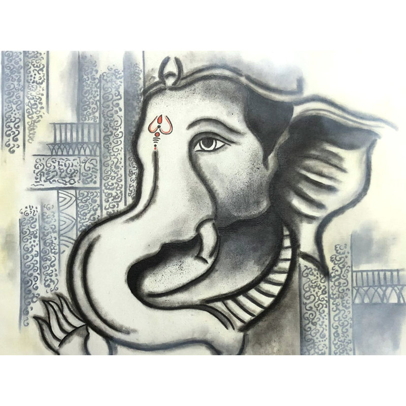 Vighnaharta Ganesha | Peinture de Mrinal Dutt | Décoration murale