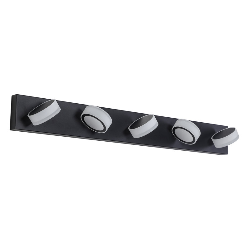  Éclairage pour meuble-lavabo à DEL 5 lumières à intensité variable, barre de salle de bain noire pour salle de bain, miroir de meuble-lavabo et salon