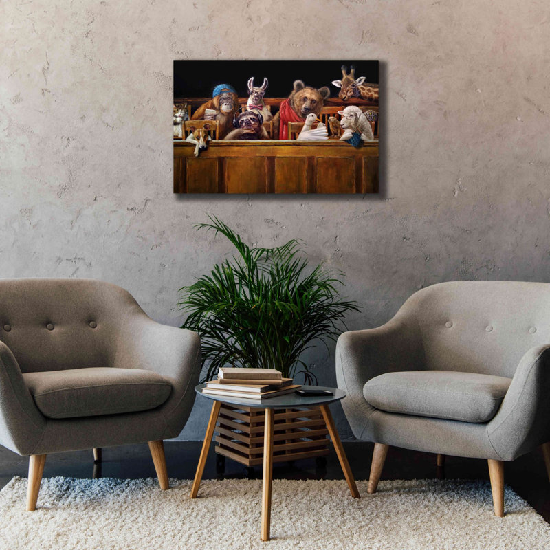 «We The Jury» par Lucia Heffernan, art mural sur toile, H 26 po x l 40 po x P 1,5 po