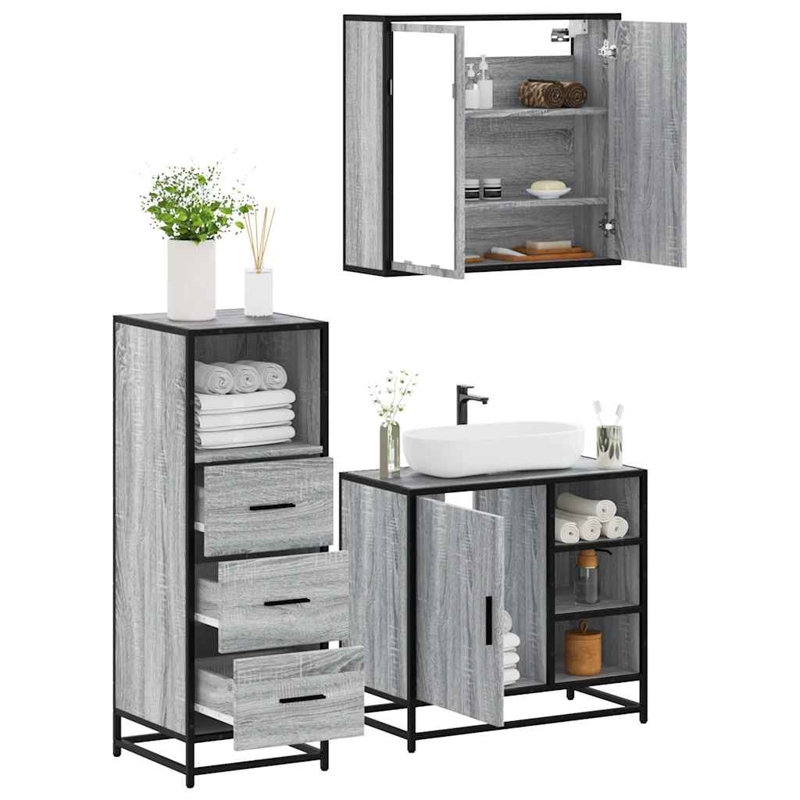 Amirion Bathroom Furniture Suite, Grey