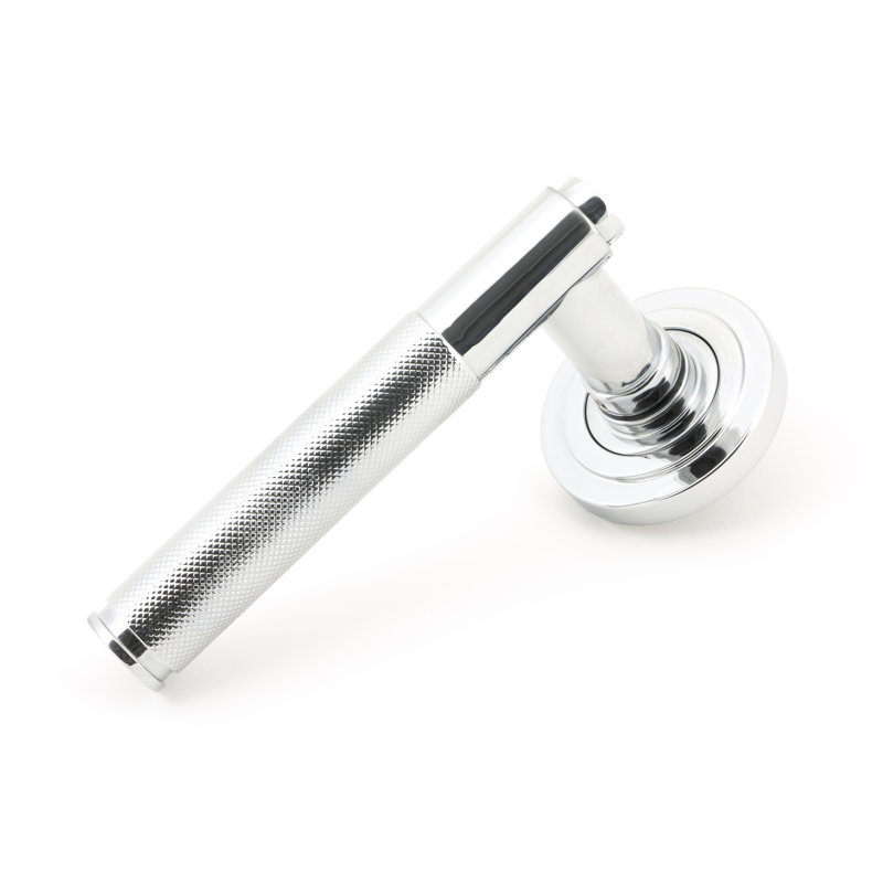 Brompton Latch Right Hand Door Handle, Polished Chrome