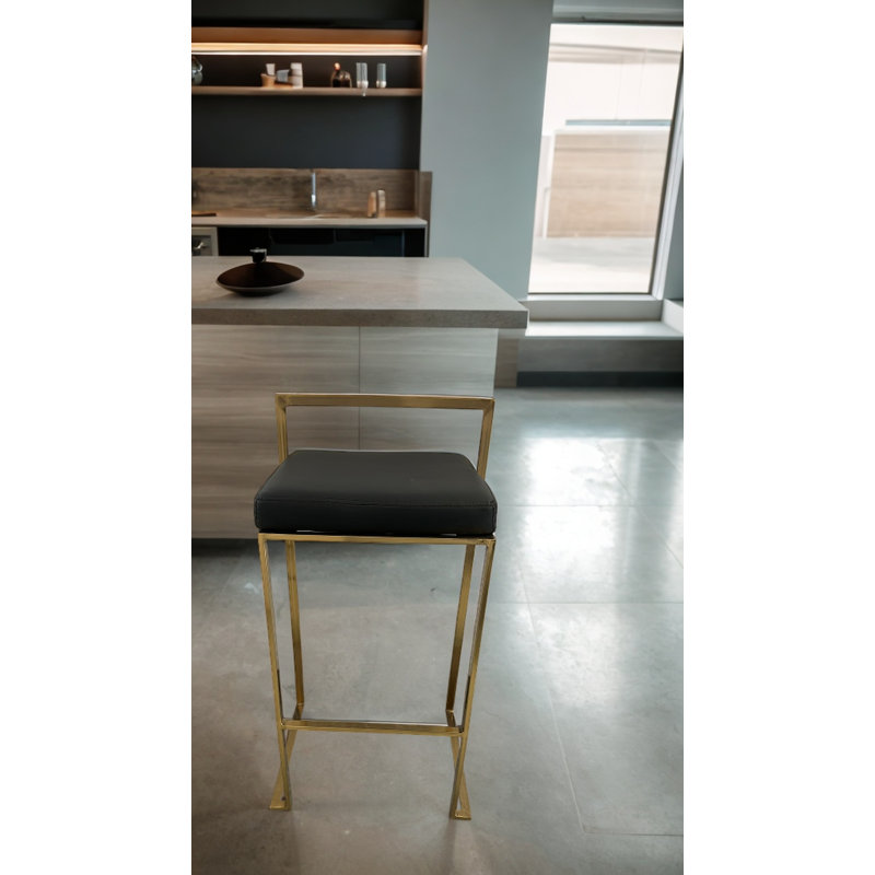 Tabouret de comptoir à tuyaux, Noir