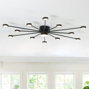 Ilseruth LED Semi Flush Mount 42.2inches Dimmable Ceiling Fixture