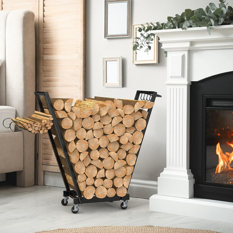Latashia 31.1'' W Metal Log Rack
