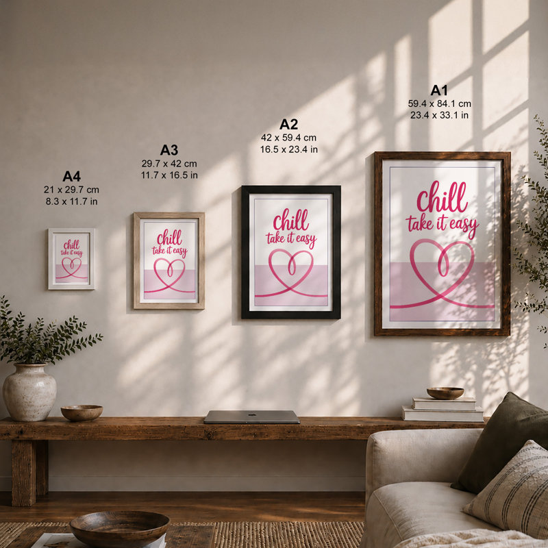 Chill And Take It Easy Modern - Print, Unframed, A4 - 29.7 x 21.0 cm