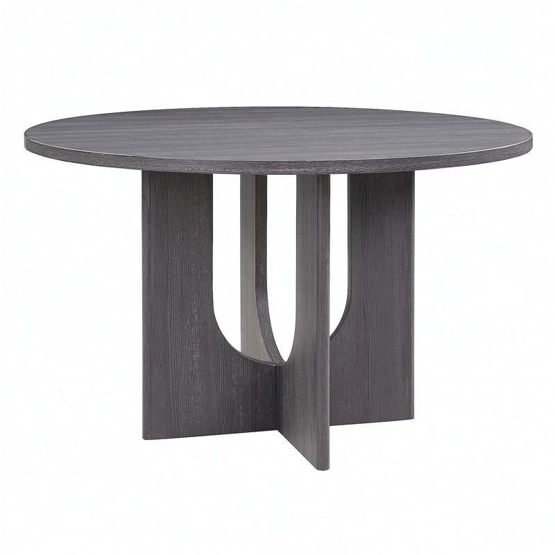 Modern Round Dining Table for 4, Farmhouse 47.3 inch Round Dining Table for Kitchen, Dining Room, Living Room, Antique Black