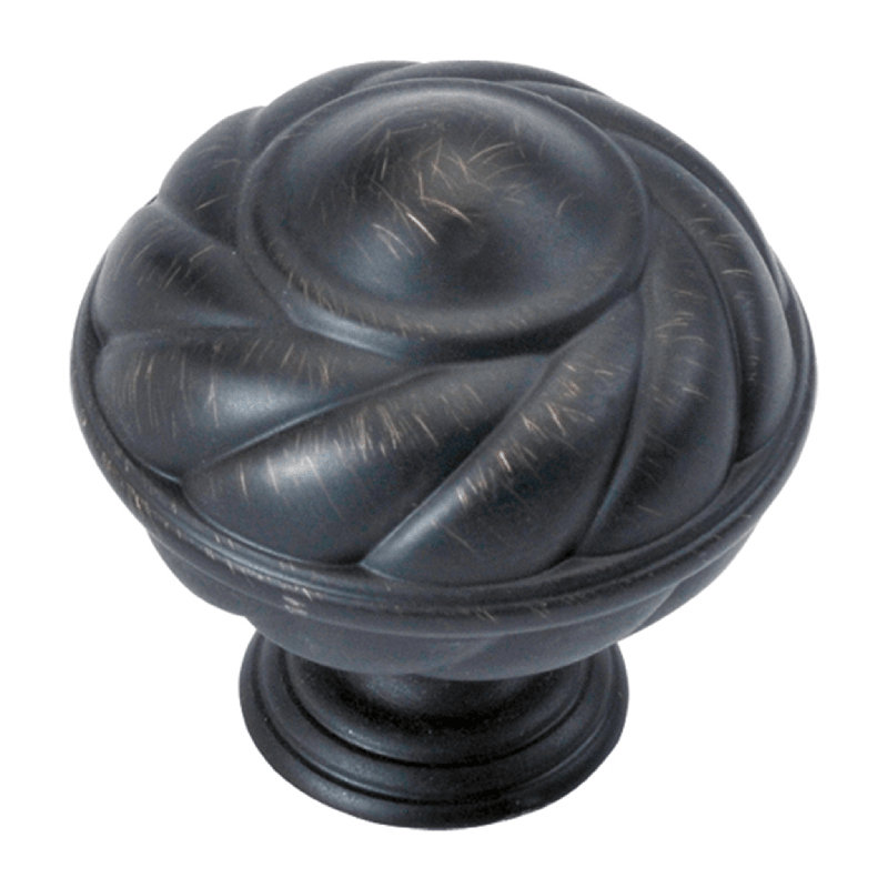Poignée champignon 1 5/16 po French Country, Bronze vintage