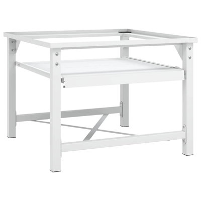 WALPLUS Steel Washing Machine Pedestal White with Pull-Out Shelf 27.2 x 27.2 x 21.3 in 220.5 lb Capacity