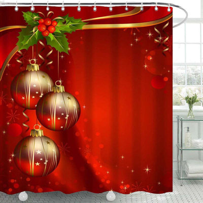 Juliella Abstract Shower Curtain with Hooks Included