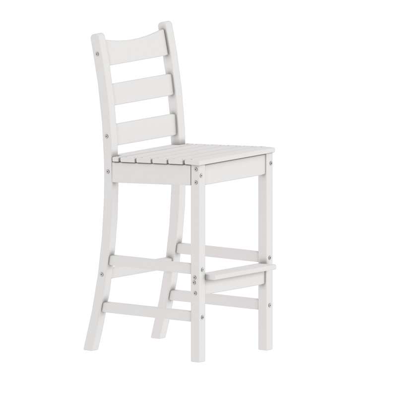 Chaise de bar en plastique PEHD ivoire, Ivory