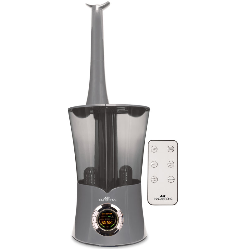 Air Innovations 2.15 Gallons Cool Mist Ultrasonic Tower Humidifier with Adjustable Humidistat for 700 Cubic Feet, Platinum