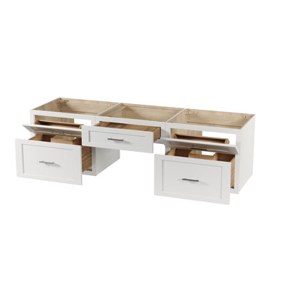 Meuble-lavabo double mural flottant avec bureau 72 po Disar