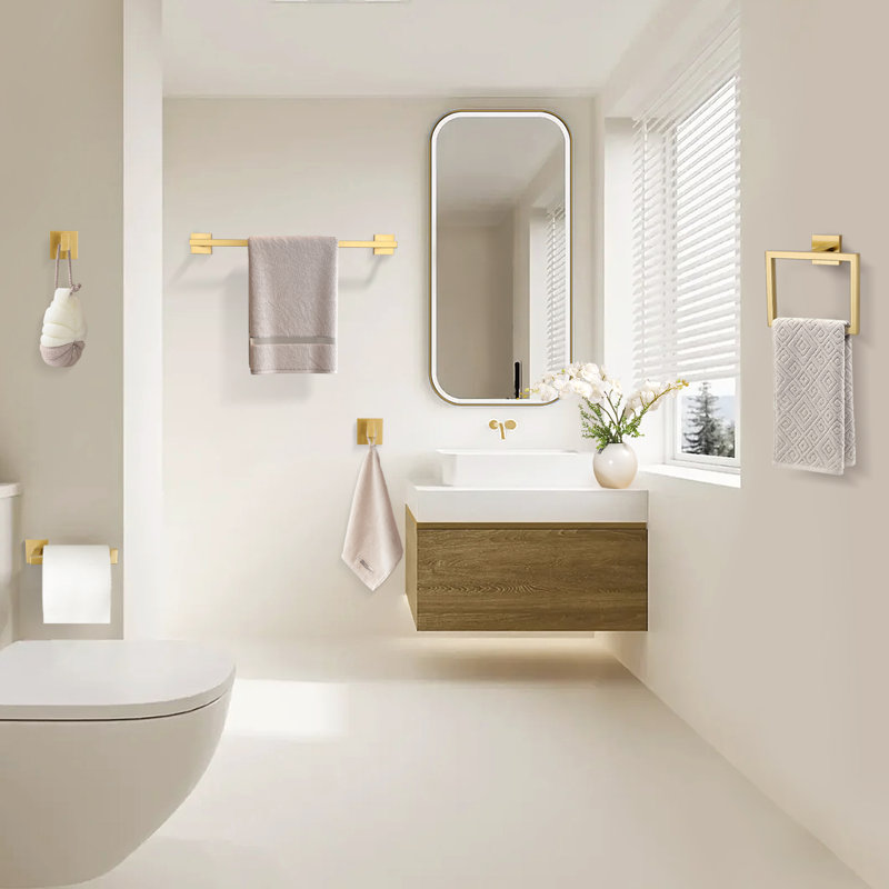 5 - Piece Bathroom Hardware Set, Brushed Gold