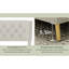 Structure de lit double tapissier beige, type bois de peuplier, revêtement en velours, crée un espace invitant, beige, chambre à coucher-1136942433
