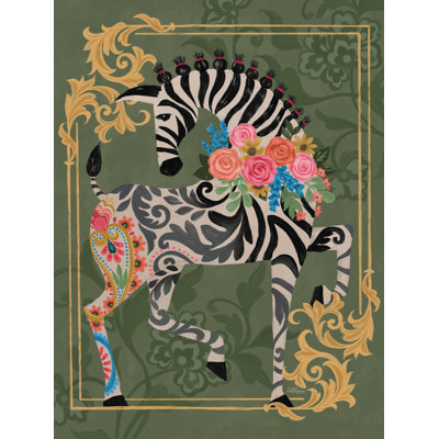 Zèbre fantaisie sur toile par Cat Thurman Designs
