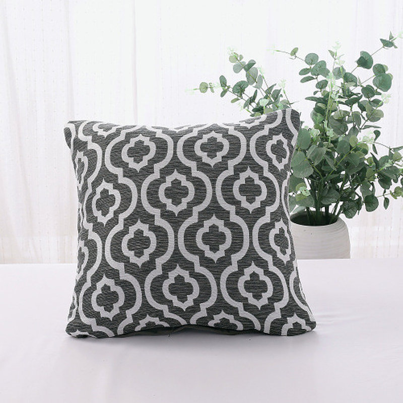 Ensemble de 2 coussins en jacquard treillis, Gris