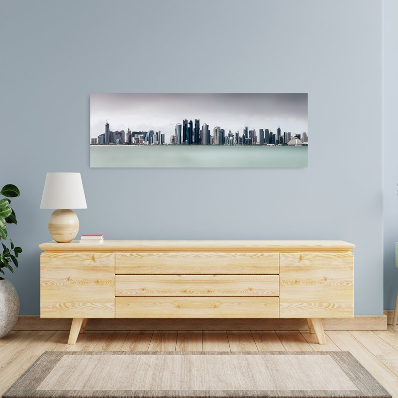 Doha Modern Skyline by Ahmed Lashin - Wrapped Canvas Panoramic Print, 40.64 cm H x 121.92 cm W