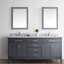 Herrell 72'' Double Bathroom Vanity with Carrara Marble Top-33655746