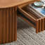 Table basse de style classique Mid-Century moderne brun avec tiroir, table de salon d'une largeur de 51,18 pouces