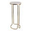 Table d'appoint ronde décorative pour salon - Table d'appoint sur pied avec pied central, idéale pour les boissons et la cuisine - 63,5 cm, blanc et or