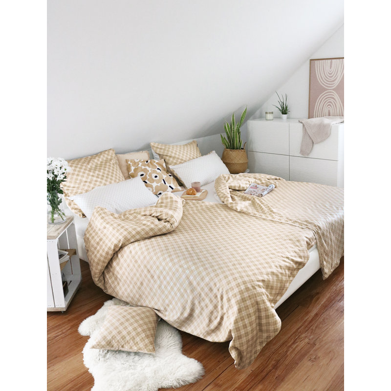 Bea Cotton 81 TC Reversible Duvet Cover Set, Single - 1 Pillowcase (80 x 80 cm), Silver