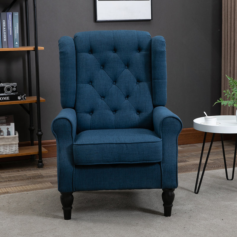 Fauteuil à oreilles Lachesis, Blue Polyester Duplicate