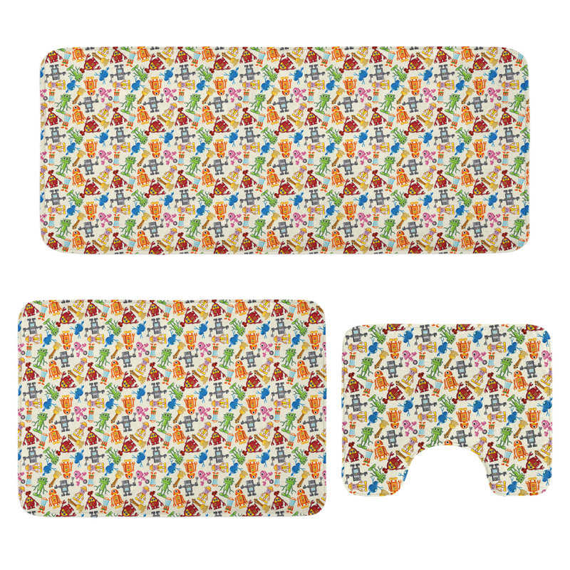  Multicolore ensemble de tapis en forme de U et de tapis rectangulaires Robot