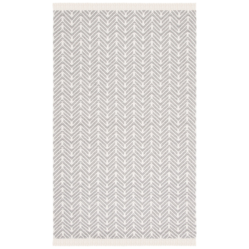 Tapis en laine et coton tissés à la main Welty Natura, Rectangle 6 pi x 9 pi