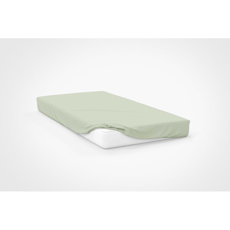 200 TC 50/50 Percale Polycotton Percale Fitted Sheet, Double (4'6), Apple
