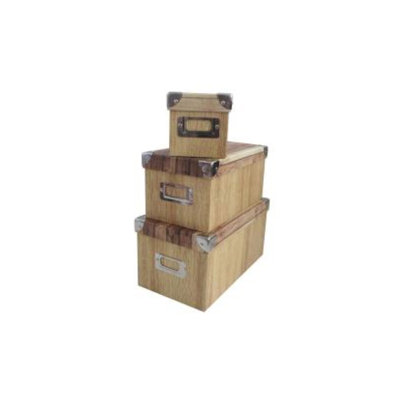 Ensemble de 3 boîtes en bois