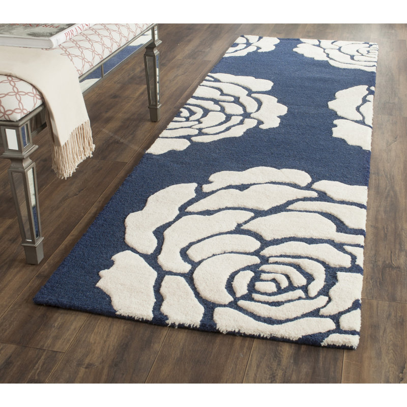 Cannen Hand Tufted Wool Floral Rug, Runner 2'6" x 8'
