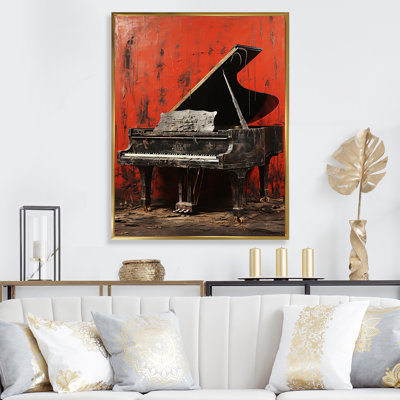 Red Classic Piano Grace - Piano, art mural