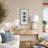 Canvas Wall Art Stone Polyester Canvas Dimensional Floral Accents Home Office Bedroom Living Room Decor - 40" Blue, Tan, White